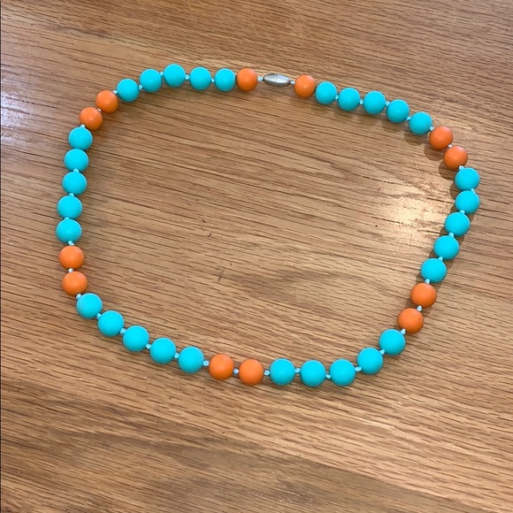 Turquoise & Orange Silicone Necklace~ - Picture 3 of 8